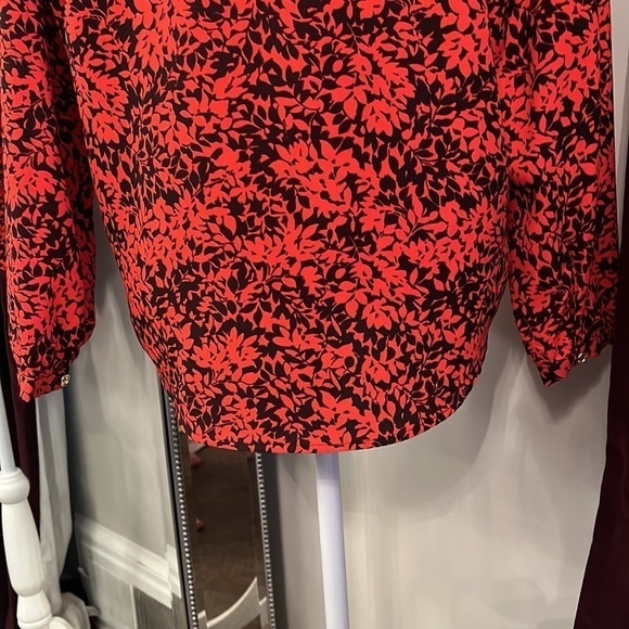 Michael Michael Kors Red and Black Floral Tunic Size Small - Picture 7 of 10